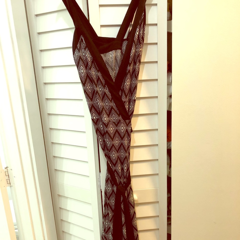 Banan republic black wrap maxi dress